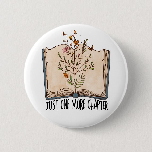 Ein weiteres Kapitel Buch Wildfliege Blume Schmett Button (Vorderseite)