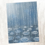 Ein weiteres Regentag Postkarte<br><div class="desc">Malerei von Regen und Pfützen auf blauem Hintergrund. Ein typisch englischer Sommertag.</div>
