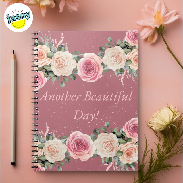Ein weiteres schönes Day Pink Rose Floral Notebook Notizblock (Von Creator hochgeladen)