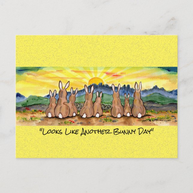 Ein weiteres sonniges Kaninchen-Kaninchen Postkarte (Vorderseite)