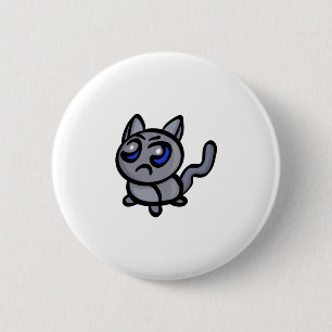 Ein Welpe mit einem wütenden Gesicht für Katzenlie Button