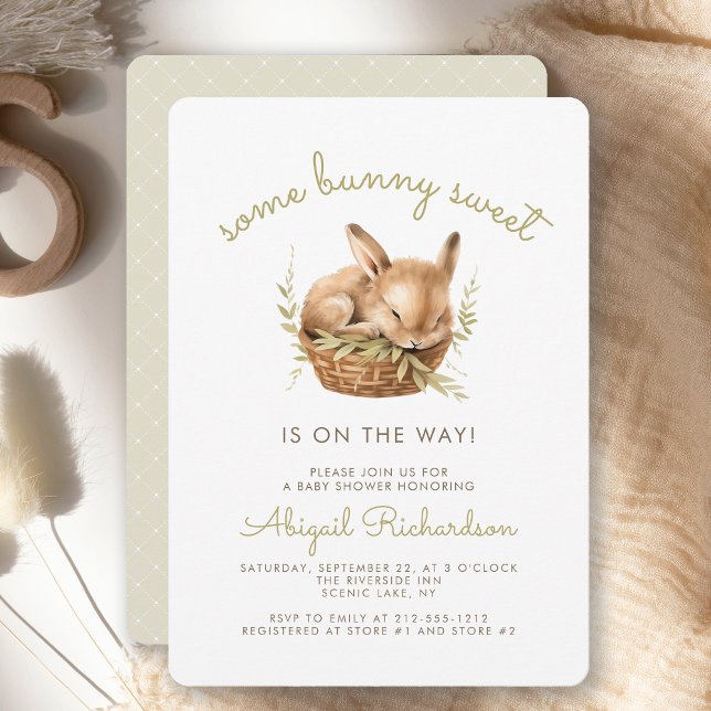 Ein wenig Bunny Sweet Neutral Baby Dusche Einladung (Von Creator hochgeladen)