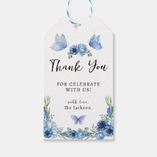 Ein wenig Butterfly Blue Floral Rustikal Vielen Da Geschenkanhänger