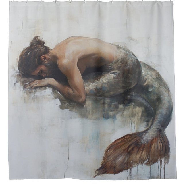 Ein wenig für den Merman - Surreal Oceanic Duschvorhang (Vorderseite)