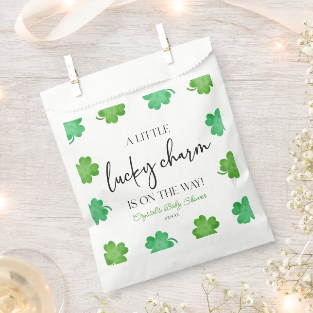 Ein wenig Glück, eine grüne Clover Baby-Dusche Geschenktütchen (Ausgeschnitten)