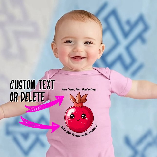 Ein wenig Granatapfel Süße mit eigenem Text Baby Strampler (A Little Pomegranate Sweetness with custom text Baby Bodysuit)