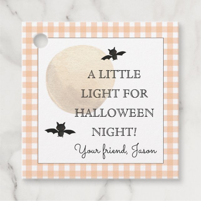 Ein wenig Licht für Halloween Night Orange Geschenkanhänger (Vorderseite)