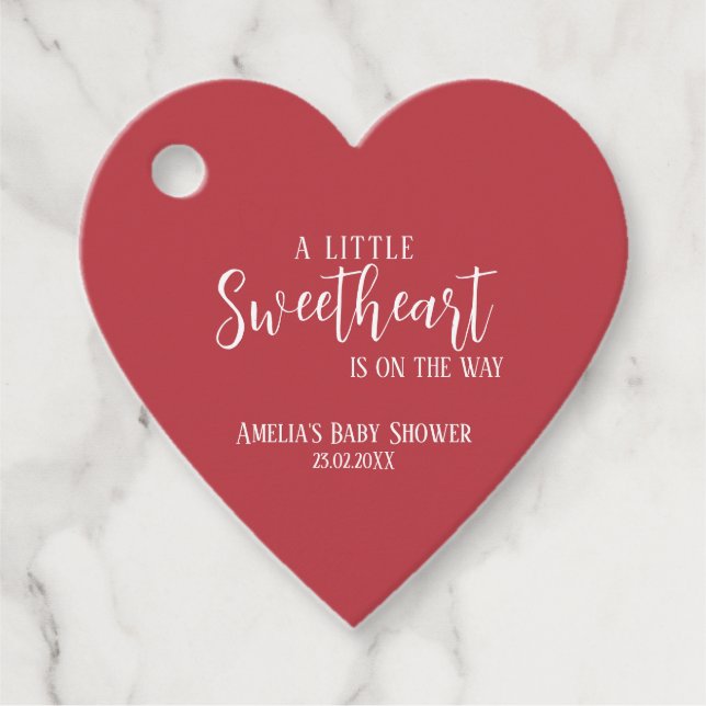 Ein wenig Liebeswissen, Valentinherzen, Baby Dusch Geschenkanhänger (Vorderseite)