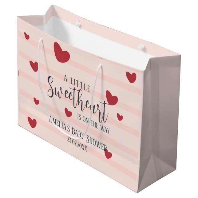 Ein wenig Liebeswissen, Valentinherzen, Baby Dusch Große Geschenktüte (Vorderseite Schrägansicht)