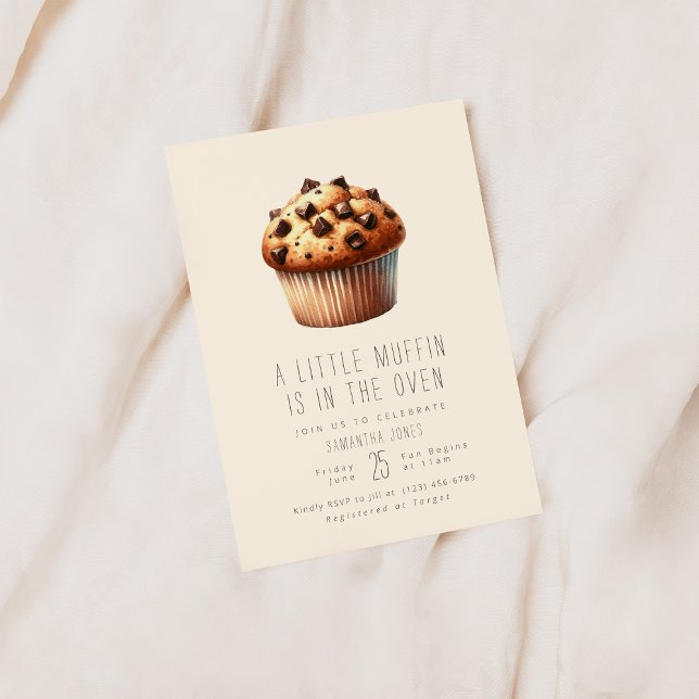 Ein wenig Muffin ist in der Oven-Baby-Dusche laden Einladung (Von Creator hochgeladen)