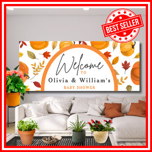 Ein wenig Pumpkin Herbst Floral Baby Dusche Banner