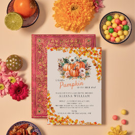 Ein wenig Pumpkin Herbst Floral Baby Dusche Einladung