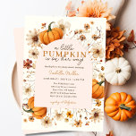 Ein wenig Pumpkin Herbst Floral Baby Dusche Einladung<br><div class="desc">Feiern Sie ein wenig Kürbis Ankunft mit unserem charmanten Herbst Floral Baby Shower Einladung. Ideal für Ansammlungen im Herbst mit zarten Blumen,  boho Akzenten und einer Touch von Aquarellmagie. Ideal für unterwegs kleine Mädchen. Machen Sie sich bereit,  Liebe und Wärme zu duschen! 🍂 🌸 #FallBabyShower</div>