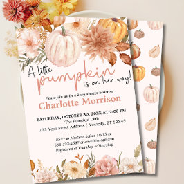 Ein wenig Pumpkin Herbst Floral Baby Dusche Einladung