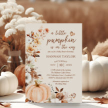 Ein wenig Pumpkin Herbst Floral Baby Dusche