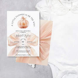 Ein wenig Pumpkin Herbst Floral Baby Dusche Einladung