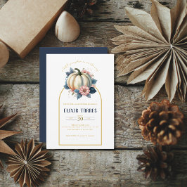 Ein wenig Pumpkin Herbst Floral Baby Dusche Einladung