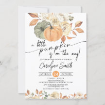 Ein wenig Pumpkin Herbst Floral Baby Dusche
