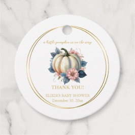 Ein wenig Pumpkin Herbst Floral Baby Dusche Geschenkanhänger