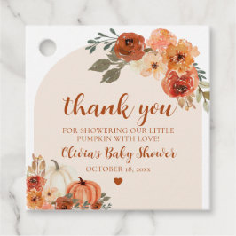 Ein wenig Pumpkin Herbst Floral Baby Dusche Geschenkanhänger