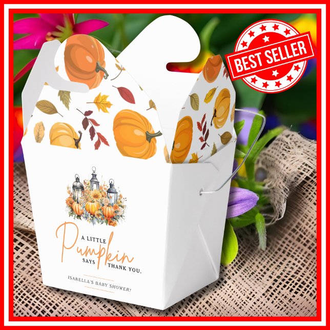 Ein wenig Pumpkin Herbst Floral Baby Dusche Geschenkschachtel (A Little Pumpkin Autumn Fall Floral Baby Shower Favor Boxes)