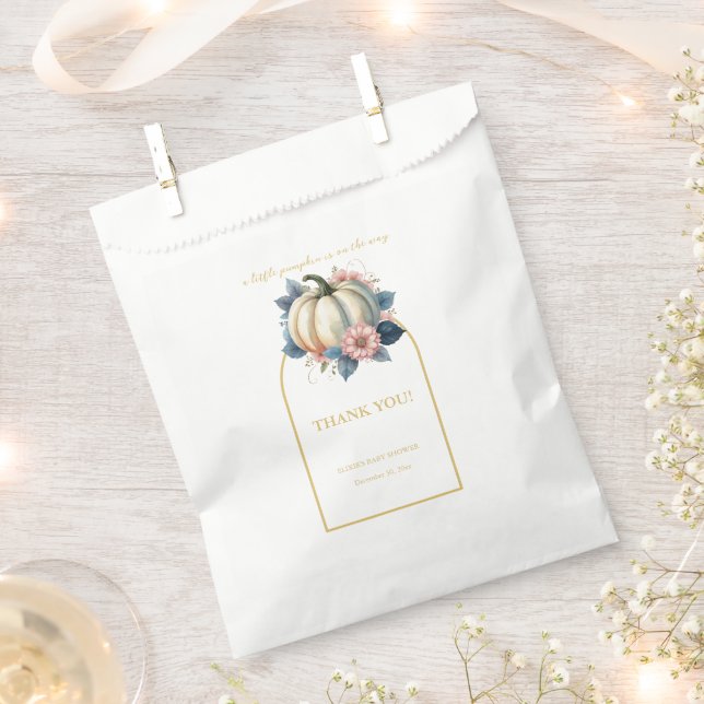 Ein wenig Pumpkin Herbst Floral Baby Dusche Geschenktütchen (Ausgeschnitten)