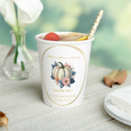 Ein wenig Pumpkin Herbst Floral Baby Dusche Pappbecher