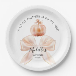 Ein wenig Pumpkin Herbst Floral Baby Dusche Pappteller