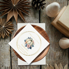 Ein wenig Pumpkin Herbst Floral Baby Dusche Serviette