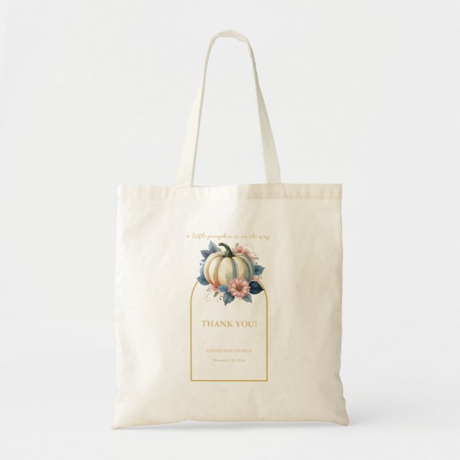 Ein wenig Pumpkin Herbst Floral Baby Dusche Tragetasche (Vorne)