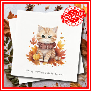 Ein wenig Pumpkin Herbst Herbst Blütendusche Serviette