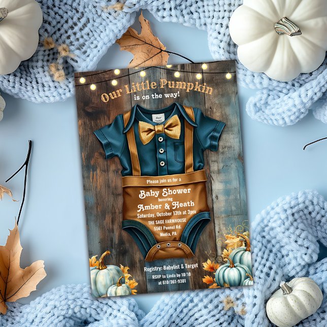 Ein wenig Pumpkin Rustic Baby Dusche Einladung (Von Creator hochgeladen)