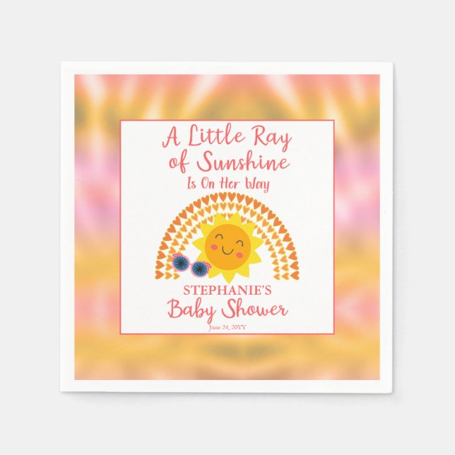 Ein wenig Ray Sunshine Girl Shower Napkins Serviette (Vorderseite)