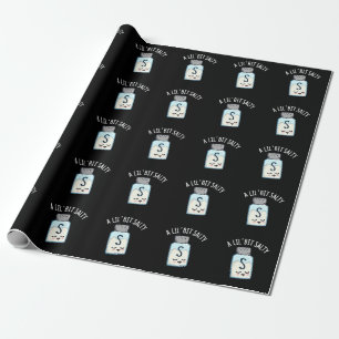 Ein wenig salzig funny Salt Shaker Puff Dark BG Geschenkpapier