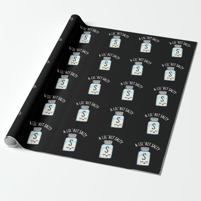 Ein wenig salzig funny Salt Shaker Puff Dark BG Geschenkpapier (Ungerollt)