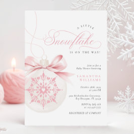 Ein wenig Schneeflocken Pink Baby Dusche Einladung