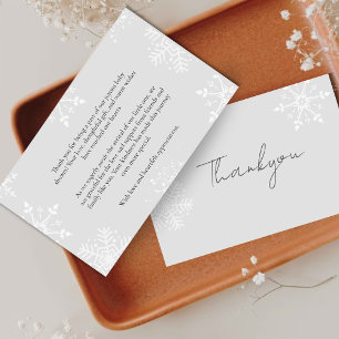 Ein wenig Snowflake Baby Dusche grau Thankyou Dankeskarte