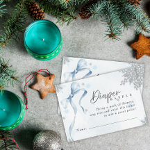 Ein wenig Snowflake Blue Bow Glitzer Babydusche