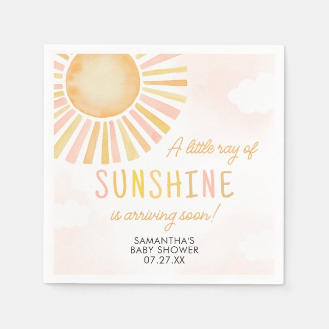 Ein wenig Sonnenschein-Babydusche Serviette (Vorderseite)