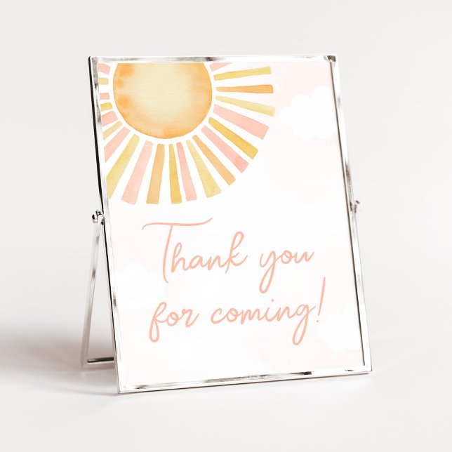 Ein wenig Sonnenschein Danke, dass du gekommen bis Poster (You Are My Sunshine Baby Shower Thank you for Coming Sign)