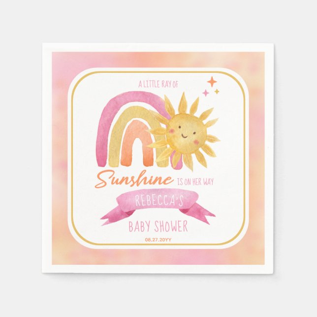 Ein wenig Sonnenschein-Mädchen-Dusche Serviette (Vorderseite)