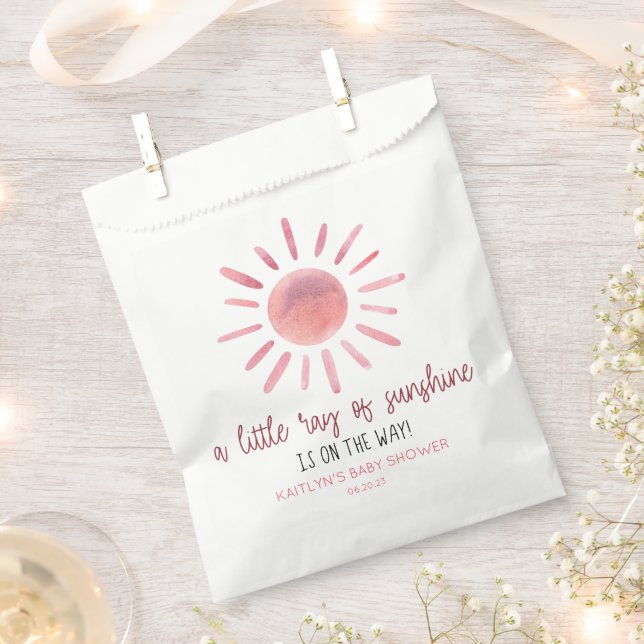 Ein wenig Sonnenschein, Pink-Sonnendusche Geschenktütchen (Ausgeschnitten)