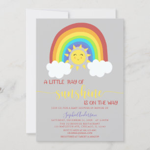 Ein wenig Sonnenschein Rainbow Baby Dusche Einladung