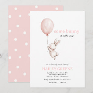 Ein wenig sonnig auf dem Weg Pink Spring Girl Baby Einladung