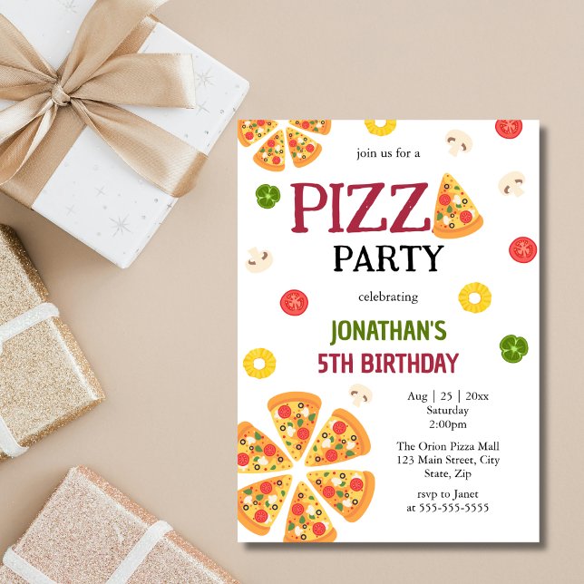 Ein wenig Spaß Pizza Party Kindergeburtstag Einladung (Von Creator hochgeladen)