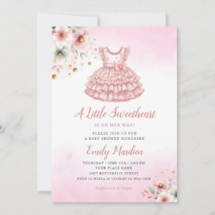 Ein wenig süß rosa Kleidung Girl Baby Dusche Einladung