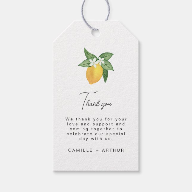 Ein wenig süße Baby Dusche Citrus Geschenkanhänger (Vorderseite)
