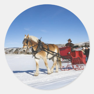 Ein Western Weihnachten - Weihnachten im Pferd Sch Runder Aufkleber