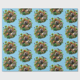Ein Wild-Jahres-Wrapping Paper des ersten Geburtst Geschenkpapier