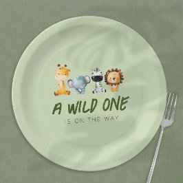 Ein wilder ist unterwegs mit Safari Baby Dusche Pappteller